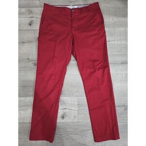 Lacoste Mens Dark Red Twill Chino Pants‎ Regular Fit 32L